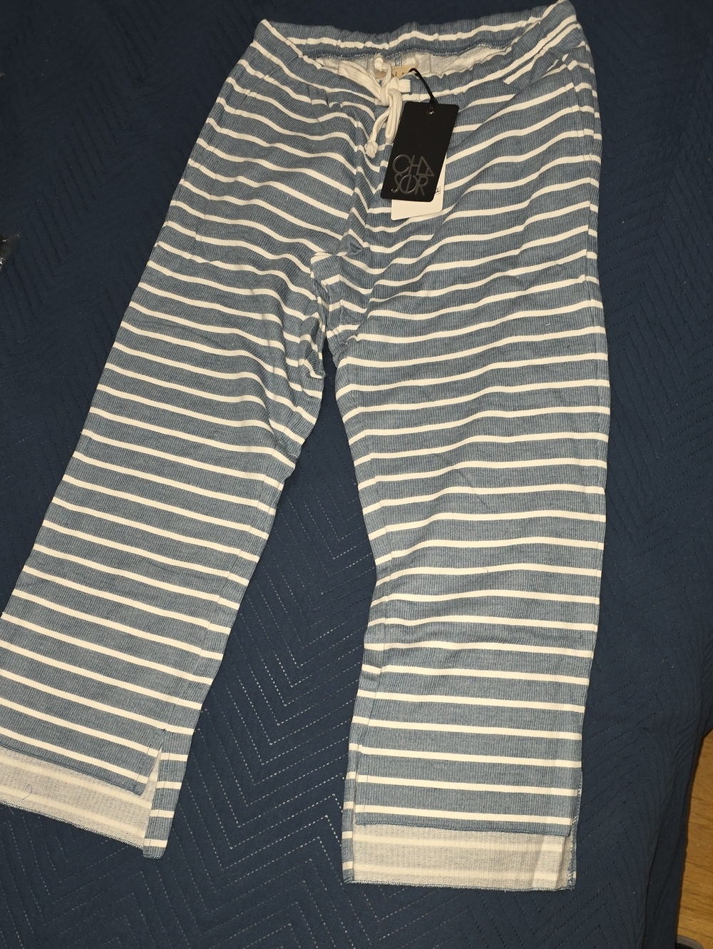 Chaser Blue and White Striped Lounge Pants